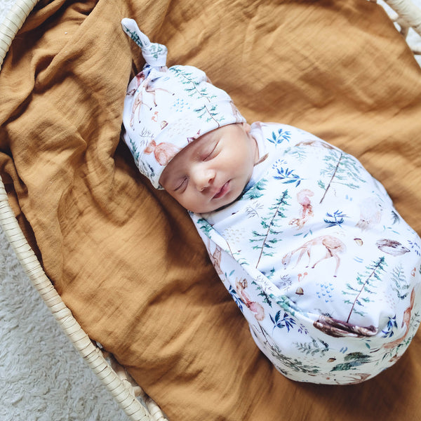 Baby Blanket - Woodlands with matching Beanie