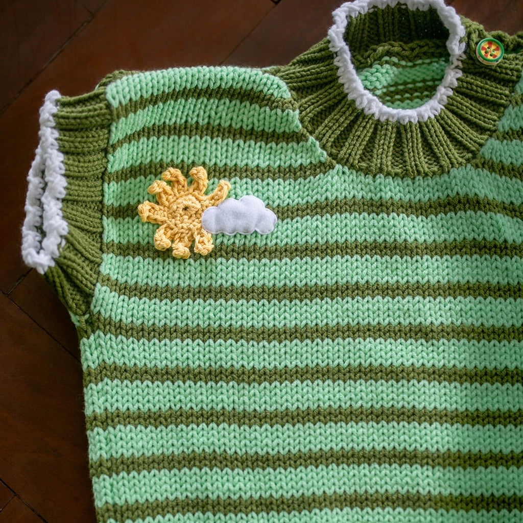 Knitted Body Warmers - Pink and Purple