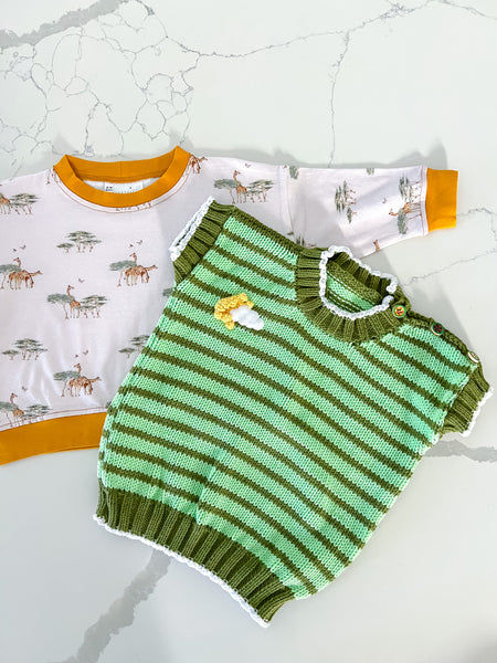 Knitted Body Warmers - Bright & Avo Green