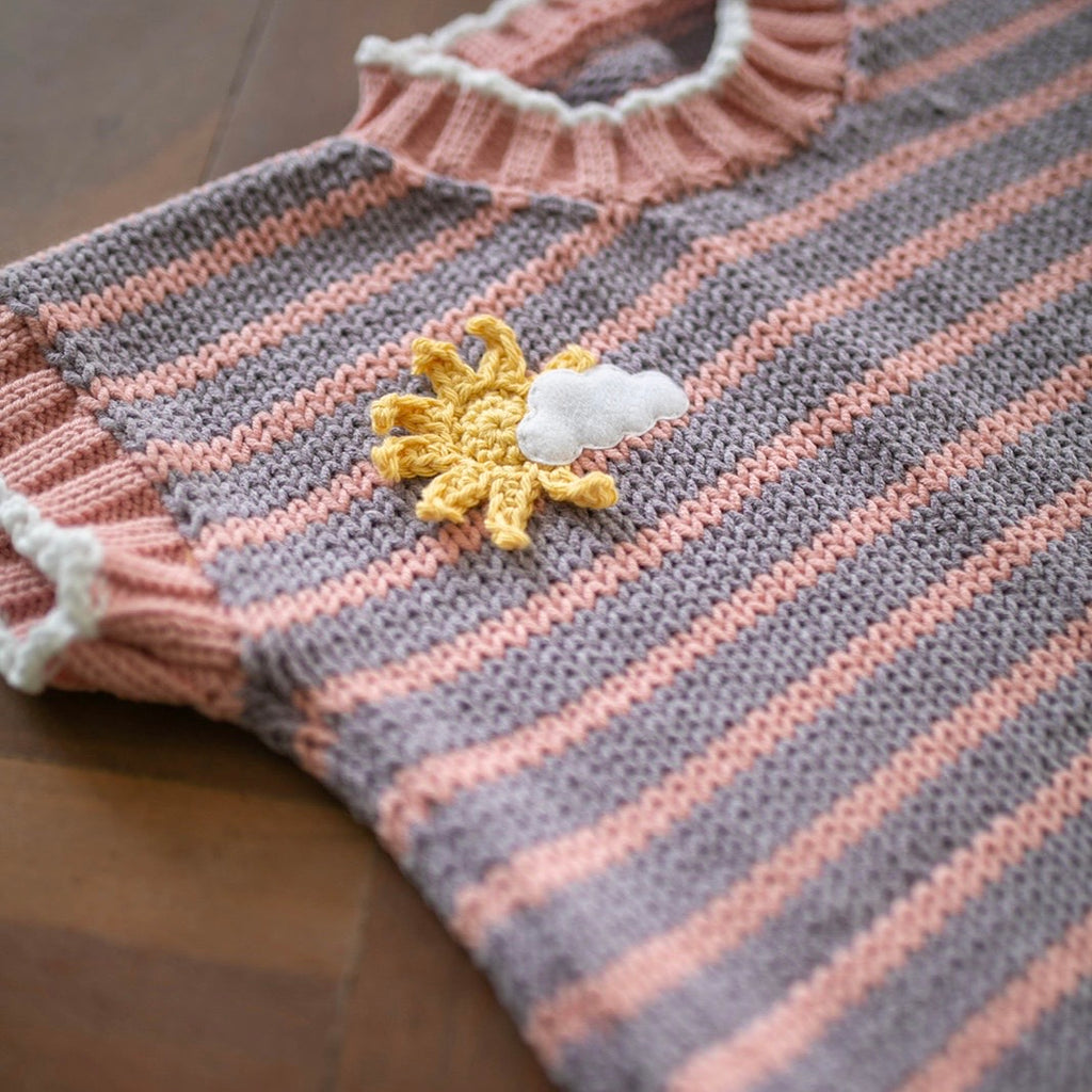 Knitted Body Warmers - Pink and Purple