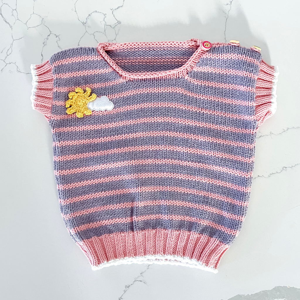 Knitted Body Warmers - Pink and Purple