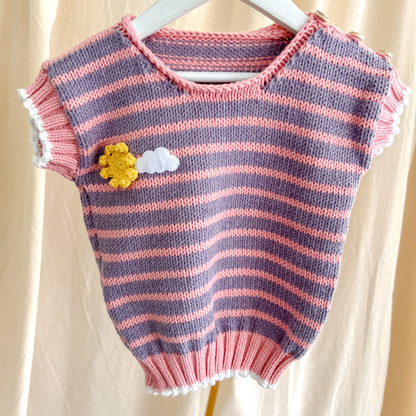 Knitted Body Warmers - Pink and Purple