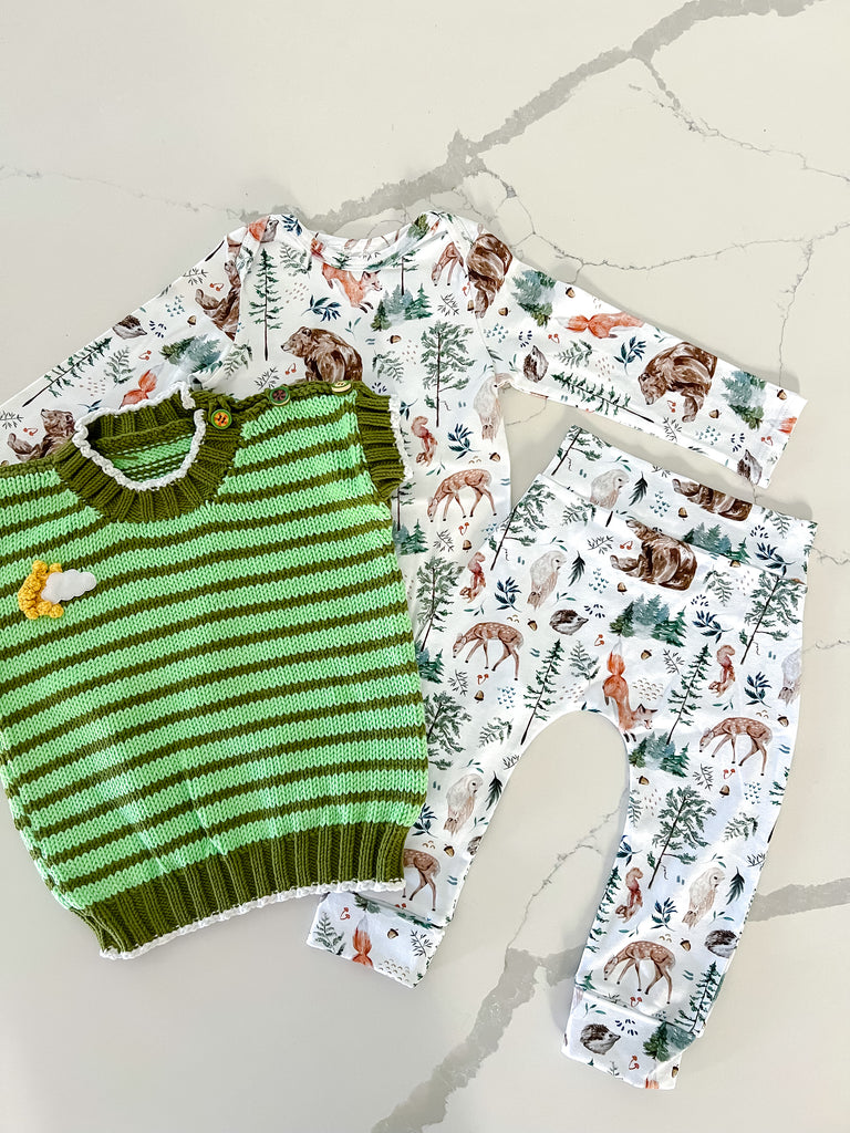 Knitted Body Warmers - Bright & Avo Green