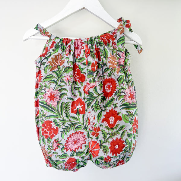 Bubble Romper - Red & Green 6 - 12m, 1 - 2yrs