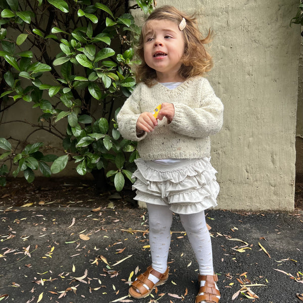 Frilly shorts Beige Melange