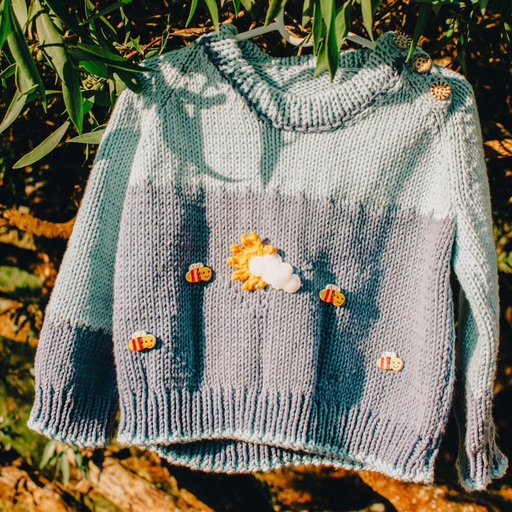 Knitted Pullover - Sky & Breezy Blue